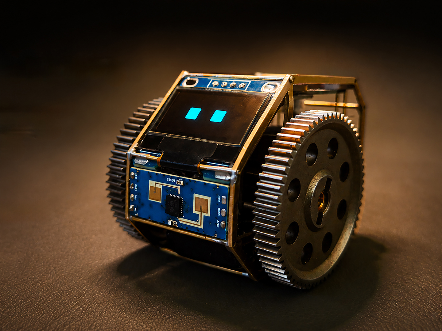 Real TongDou V9 prototype with OLED eyes awake